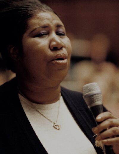 Aretha Franklin rehearses for 1998 performance with Detroit Symphony